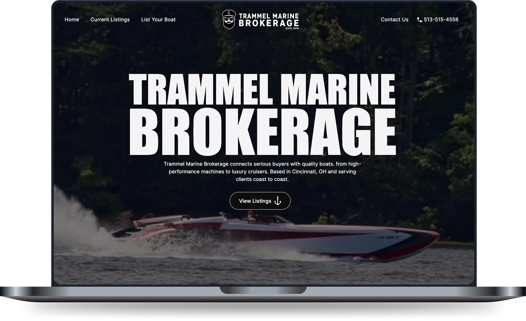 Trammel Marine Brokerage - Web design project by May Marketing SEO Cincinnati